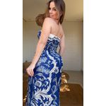 Vestido Midi Sem Alça Santorini Estampado