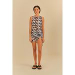 Vestido Tule Panteira Da Noite Estampado