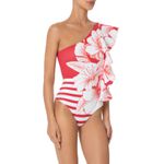 Maiô Babado Brilho Tropical Estampado
