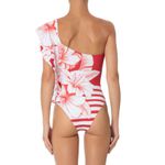 Maiô Babado Brilho Tropical Estampado