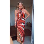 Vestido Longo Árvore De Tucano Estampado
