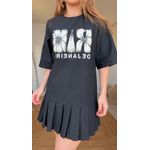 Vestido Curto Pregas Preto