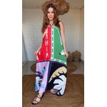 Vestido Frente Única Lenço Brasil Estampado