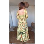 Vestido Longo Manga Bosque Chic Estampado