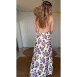 Vestido Longo Alça Romance De Uva Estampado