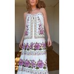 Vestido Longo Poesia De Flor Estampado