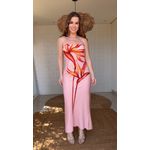 Vestido Sem Alça Maxi Estrelícia Estampado