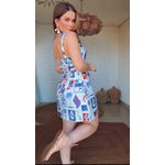 Vestido Curto Tropical Vintage Estampado