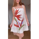 Vestido Curto Maxi Estrelicia Off White Estampado