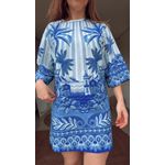 Vestido Tshirt Big Afeto Tropical Estampado