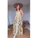 Vestido Longo Alça Bosque Chic Estampado