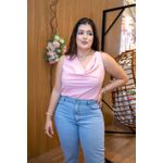 Blusa Maia em Crepe Seda Rosa com Fivela Dourada | Modernidade e Sofisticação do P ao GG 