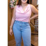 Blusa Maia em Crepe Seda Rosa com Fivela Dourada | Modernidade e Sofisticação do P ao GG 