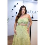 Conjunto Zoé Verde em Lese | Cropped com Alças Reguláveis e Saia com Fenda – Leveza e Feminilidade do 36 ao 44