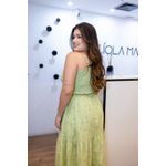 Conjunto Zoé Verde em Lese | Cropped com Alças Reguláveis e Saia com Fenda – Leveza e Feminilidade do 36 ao 44