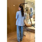 Max Blazer Tamires Azul Bebê em Crepe Alfaiataria | Estrutura Sofisticada e Suavidade para Looks Elegantes do P ao G