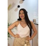 Regata de Crepe Seda Branca | Alças Reguláveis e Decote em V – Versatilidade e Sofisticação do P ao GG