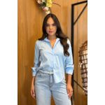 Camisa Victoria Azul em Algodão com Elastano | Elegância, Conforto e Versatilidade do P ao GG 