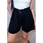 Short Amélia Alfaiataria Preto | Cinto Embutido e Bolsos Laterais Elegância e Conforto do 36 ao 44 