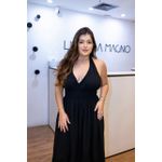 Vestido Marisol Preto | Crepe Seda, Decote em V e Amarração no Pescoço Sofisticação Atemporal do 36 ao 44 