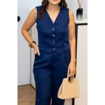 Calça Elisa Azul Marinho em Alfaiataria| Sofisticação e Caimento Impecável do P ao G 