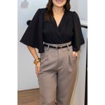 Calça Elisa Cinza em Alfaiataria| Sofisticação e Caimento Impecável do P ao G