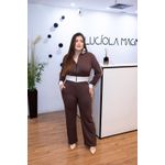 Conjunto Listras Marrom
