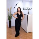 Macacão Lore Preto em Crepe Duna | Decote V Transpassado com Amarração – Elegância e Conforto do 36 ao 44