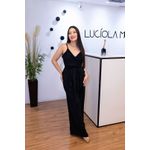 Macacão Lore Preto em Crepe Duna | Decote V Transpassado com Amarração – Elegância e Conforto do 36 ao 44