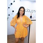 Macaquinho Eduarda Laranja em Renda | Sofisticação Delicada e Elegância Jovial do 36 ao 44