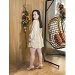 Macaquinho Tayla em Chiffon Nude | Manga Longa Bufante, Decote V e Camadas Elegantes para Eventos Casuais Sofisticados (36 ao 44)