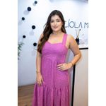 Vestido Alicia Longo Lese Fúcsia | Elegância Romântica e Conforto Atemporal do 36 ao 44