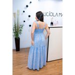 Vestido Alicia Longo Lese Azul | Elegância Romântica e Conforto Atemporal do 36 ao 44