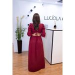 Vestido Longo Argola Frente em Crepe Seda Marsala | Sensualidade Sofisticada com Decote Profundo e Fenda Elegante (36 ao 44)