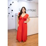 Vestido Ariane Vermelho | Chiffon com Fenda Lateral e Mangas Bufantes – Leveza e Feminilidade do 36 ao 44 
