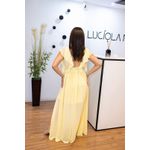 Vestido Ariane Amarelo | Chiffon com Fenda Lateral e Mangas Bufantes – Leveza e Feminilidade do 36 ao 44 