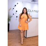 Vestido Aurora Curto em Lese Laranja | Leveza e Delicadeza para Momentos Especiais 