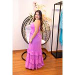 Vestido Aurora Longo Lilás | Decote Profundo e Babados – Elegância e Ousadia do 36 ao 44 
