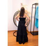 Vestido Aurora Longo Preto | Decote Profundo e Babados – Elegância e Ousadia do 36 ao 44