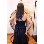 Vestido Aurora Longo Preto | Decote Profundo e Babados – Elegância e Ousadia do 36 ao 44