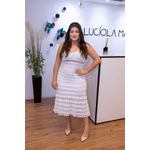 Vestido Tricô Damares Branco | Elegância e Leveza em Babados para Produções Sofisticadas do 36 ao 44 