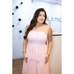 Vestido Georgina Longo Crepe Seda Rosa Bebê | Decote com Amarração, Cintura Marcada e Babado – Elegância e Versatilidade do 36 ao 44 