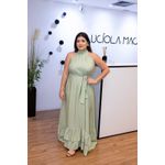 Vestido Longo Kendall em Tecido Corona Verde Menta | Modelagem Elegante e Atemporal (36 ao 46)