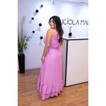 Vestido Longo Kendall em Tecido Corona Lilás | Modelagem Elegante e Atemporal (36 ao 46)