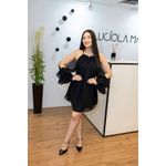 Vestido Lina Preto| Chiffon E Manga Fluida – Elegância E Leveza Do 36 Ao 44 