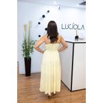 Vestido Marcela Midi em Crepe Seda Amarelo | Elegância Minimalista e Versatilidade do 36 ao 44 