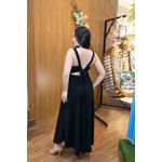 Vestido Maria Midi Crepe Duna Preto | Decote Princesa, Bojo e Corte Assimétrico – Elegância e Sofisticação do 36 ao 44 