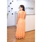 Vestido Nathalia Laranja | Gola Alta e Cintura Marcada – Elegância e Leveza do 36 ao 42 