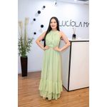 Vestido Nathalia Verde | Gola Alta e Cintura Marcada – Elegância e Leveza do 36 ao 42 