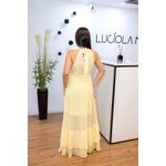 Vestido Nathalia Amarelo | Gola Alta e Cintura Marcada – Elegância e Leveza do 36 ao 42 